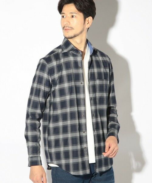 MEN'S BIGI / メンズビギ シャツ・ブラウス | グレンプラッドチェックシャツ（ネイビー系）