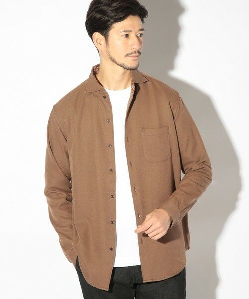 MEN'S BIGI / メンズビギ シャツ・ブラウス | 微起毛カチオンカッタウェイシャツ（ライトブラウン）
