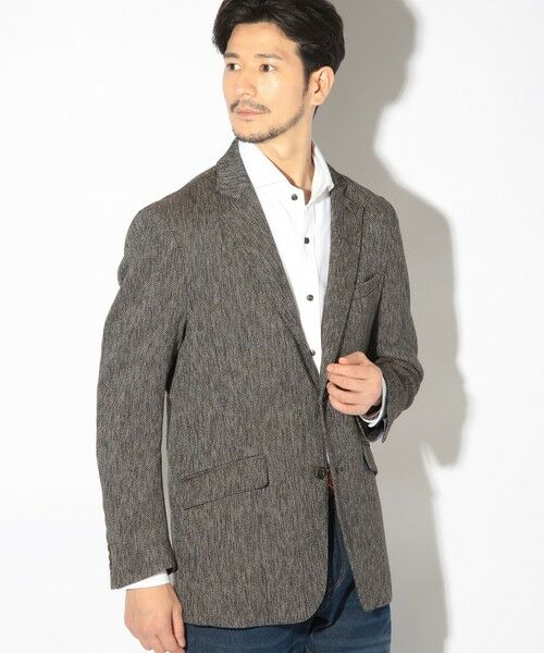 MEN'S BIGI / メンズビギ テーラードジャケット | スラブ調ヘリンボーンテーラードジャケット | 詳細1