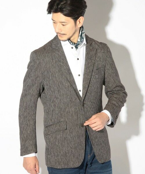 MEN'S BIGI / メンズビギ テーラードジャケット | スラブ調ヘリンボーンテーラードジャケット | 詳細4