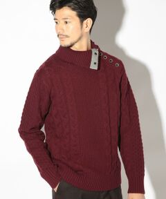 MEN'S BIGI / メンズビギ ニット・セーター | ドクターネックケーブルニット