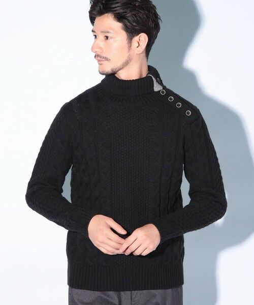 MEN'S BIGI / メンズビギ ニット・セーター | ドクターネックケーブルニット | 詳細5