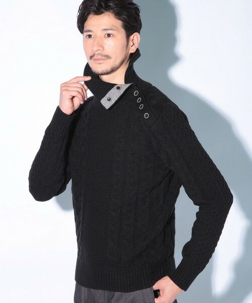 MEN'S BIGI / メンズビギ ニット・セーター | ドクターネックケーブルニット | 詳細13