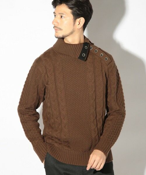 MEN'S BIGI / メンズビギ ニット・セーター | ドクターネックケーブルニット | 詳細16