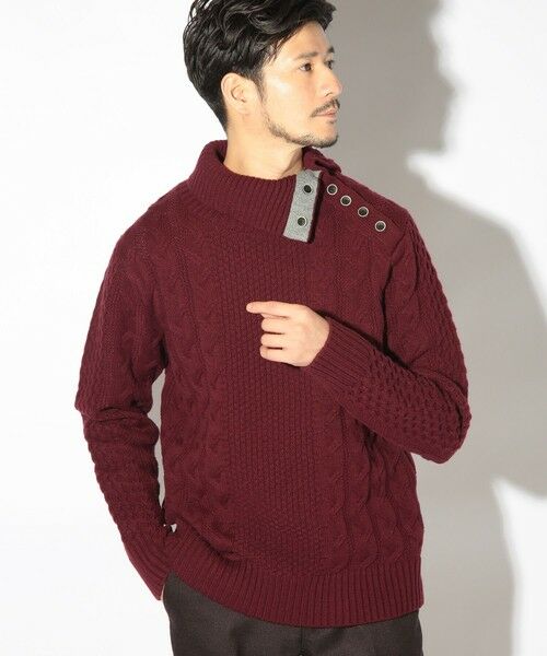 MEN'S BIGI / メンズビギ ニット・セーター | ドクターネックケーブルニット | 詳細24