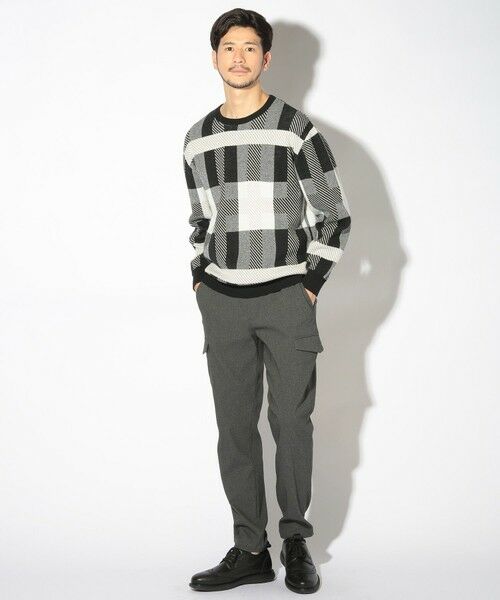 MEN'S BIGI / メンズビギ ニット・セーター | ダブルジャガードチェック柄ニット | 詳細7