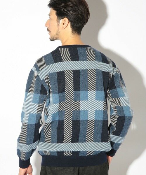 MEN'S BIGI / メンズビギ ニット・セーター | ダブルジャガードチェック柄ニット | 詳細10