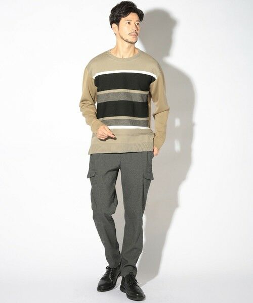 MEN'S BIGI / メンズビギ スウェット | ボーダー柄クルーネックスウェット | 詳細12
