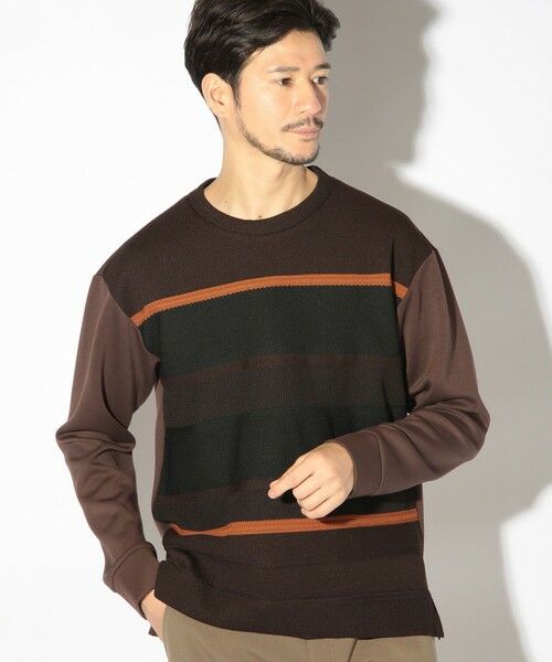 MEN'S BIGI / メンズビギ スウェット | ボーダー柄クルーネックスウェット | 詳細13