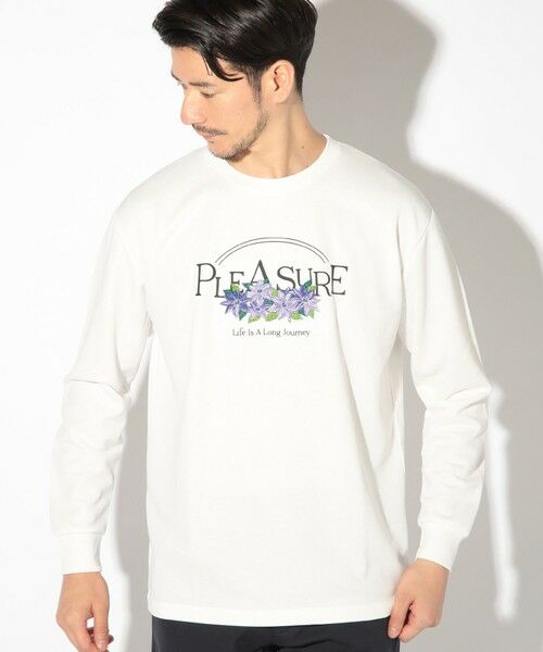 MEN'S BIGI / メンズビギ Tシャツ | リサイクルポリエステルポンチロンT/デザインTシャツ（ホワイト）