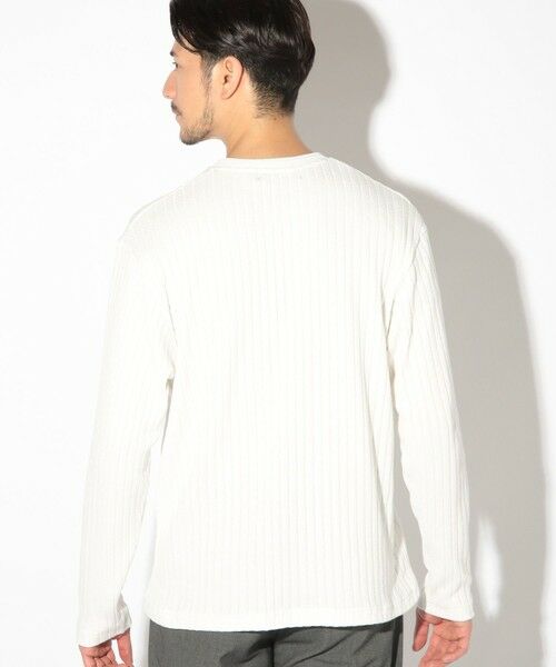 MEN'S BIGI / メンズビギ Tシャツ | ストライプジャガードニットソー/VネックロンTEE | 詳細3