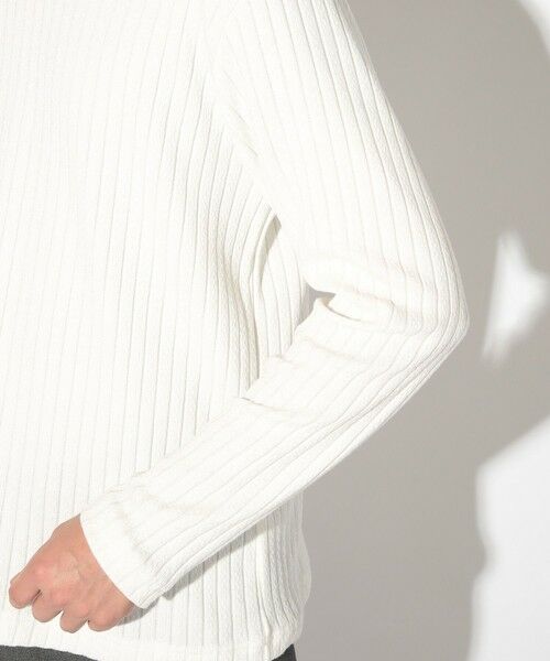 MEN'S BIGI / メンズビギ Tシャツ | ストライプジャガードニットソー/VネックロンTEE | 詳細5