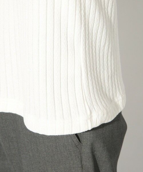 MEN'S BIGI / メンズビギ Tシャツ | ストライプジャガードニットソー/VネックロンTEE | 詳細6