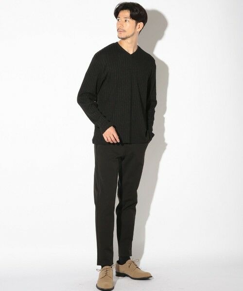 MEN'S BIGI / メンズビギ Tシャツ | ストライプジャガードニットソー/VネックロンTEE | 詳細12