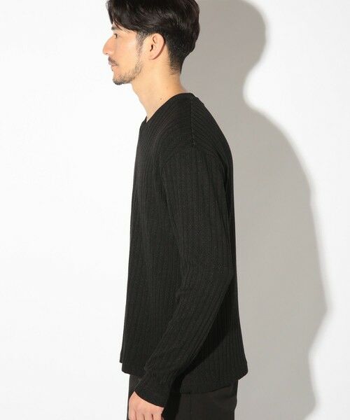 MEN'S BIGI / メンズビギ Tシャツ | ストライプジャガードニットソー/VネックロンTEE | 詳細9