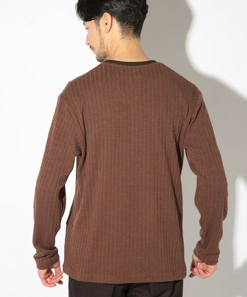 MEN'S BIGI / メンズビギ Tシャツ | ストライプジャガードニットソー/VネックロンTEE | 詳細15