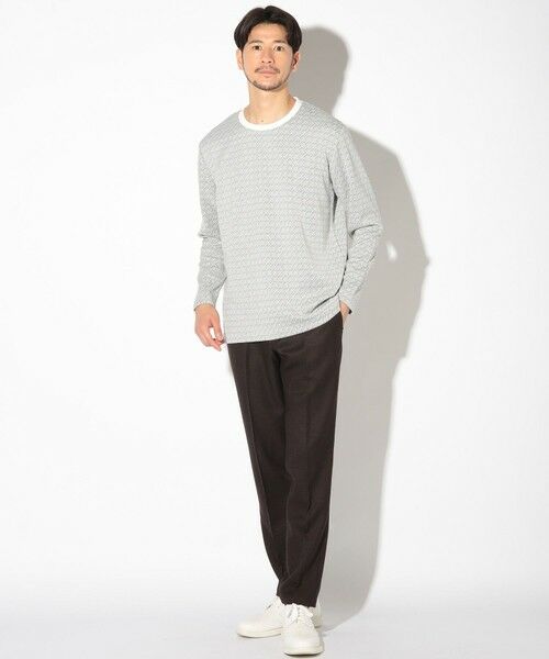 MEN'S BIGI / メンズビギ Tシャツ | ジオメトリックジャガードクルーネックロンT | 詳細5