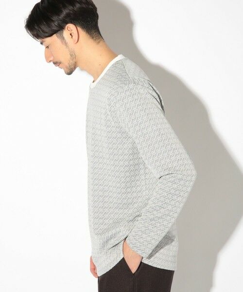 MEN'S BIGI / メンズビギ Tシャツ | ジオメトリックジャガードクルーネックロンT | 詳細2