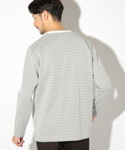 MEN'S BIGI / メンズビギ Tシャツ | ジオメトリックジャガードクルーネックロンT | 詳細3