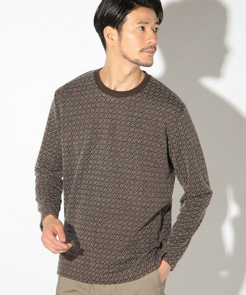 MEN'S BIGI / メンズビギ Tシャツ | ジオメトリックジャガードクルーネックロンT | 詳細13