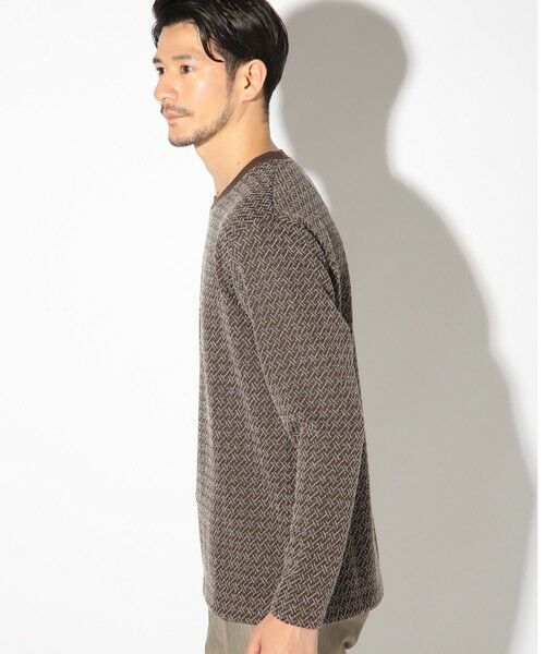 MEN'S BIGI / メンズビギ Tシャツ | ジオメトリックジャガードクルーネックロンT | 詳細14