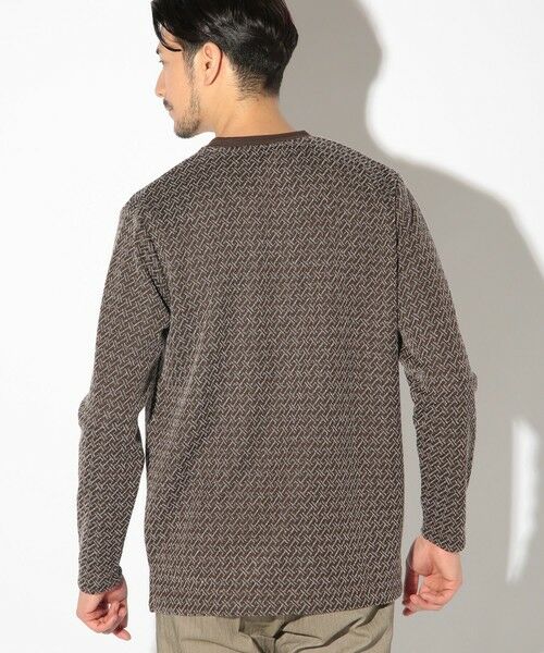 MEN'S BIGI / メンズビギ Tシャツ | ジオメトリックジャガードクルーネックロンT | 詳細15