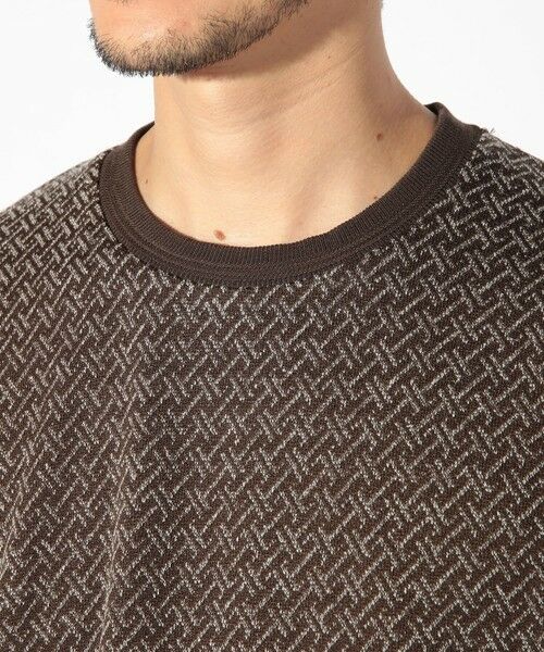 MEN'S BIGI / メンズビギ Tシャツ | ジオメトリックジャガードクルーネックロンT | 詳細16