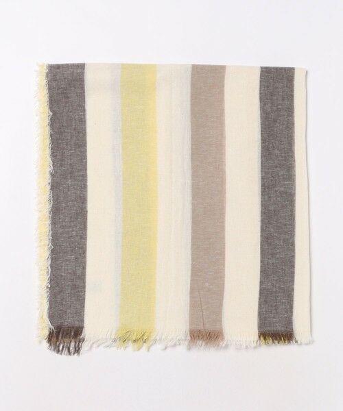 MEN'S BIGI / メンズビギ マフラー・ショール・スヌード・ストール | ストライプ大判ストール（ブラウン）