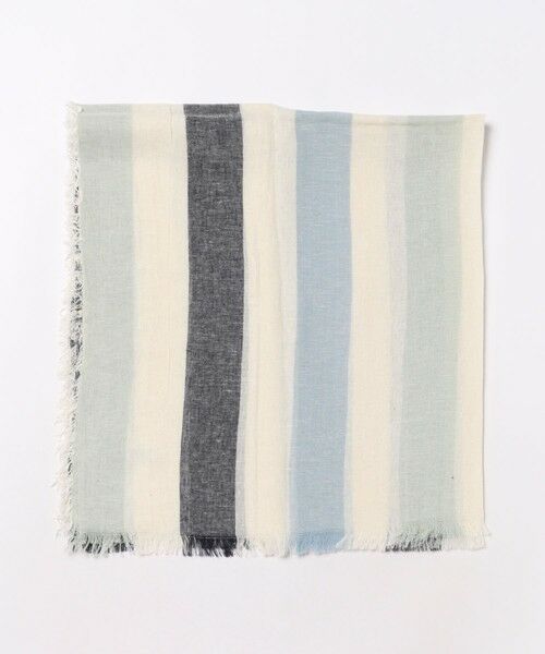 MEN'S BIGI / メンズビギ マフラー・ショール・スヌード・ストール | ストライプ大判ストール（ネイビー）