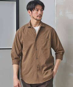 MEN'S BIGI / メンズビギ シャツ・ブラウス | ナチュラルストレッチワッシャー七分袖ワイドカラーシャツ