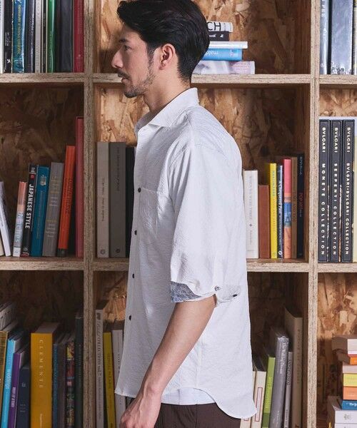 MEN'S BIGI / メンズビギ シャツ・ブラウス | ナチュラルストレッチワッシャー七分袖ワイドカラーシャツ | 詳細2