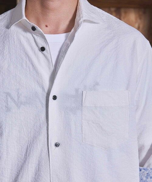 MEN'S BIGI / メンズビギ シャツ・ブラウス | ナチュラルストレッチワッシャー七分袖ワイドカラーシャツ | 詳細4