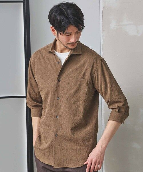 MEN'S BIGI / メンズビギ シャツ・ブラウス | ナチュラルストレッチワッシャー七分袖ワイドカラーシャツ | 詳細7
