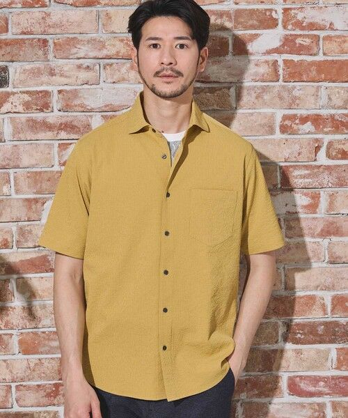 MEN'S BIGI / メンズビギ シャツ・ブラウス | ワッシャーワイドカラー半袖シャツ | 詳細5