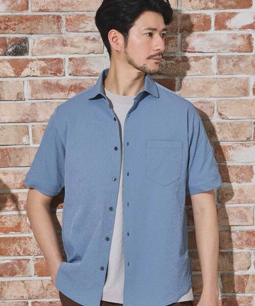 MEN'S BIGI / メンズビギ シャツ・ブラウス | ワッシャーワイドカラー半袖シャツ | 詳細13