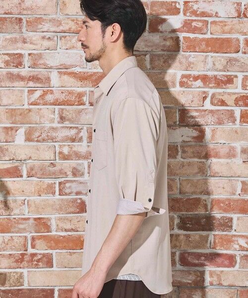 MEN'S BIGI / メンズビギ シャツ・ブラウス | ストレッチカチオン七分袖シャツ | 詳細2