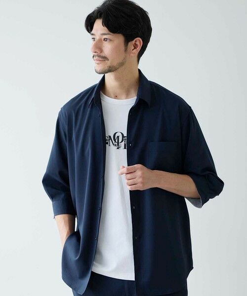MEN'S BIGI / メンズビギ シャツ・ブラウス | ストレッチカチオン七分袖シャツ | 詳細14