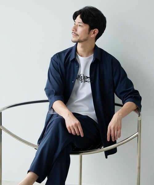 MEN'S BIGI / メンズビギ シャツ・ブラウス | ストレッチカチオン七分袖シャツ | 詳細16