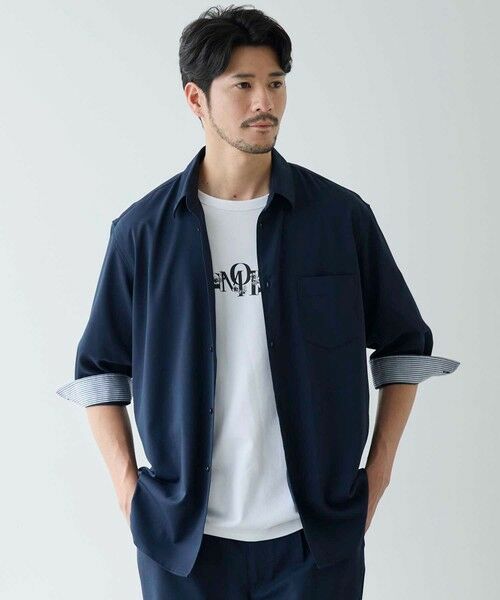 MEN'S BIGI / メンズビギ シャツ・ブラウス | ストレッチカチオン七分袖シャツ | 詳細17