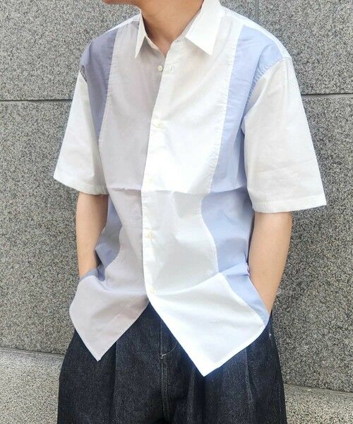 MEN'S BIGI / メンズビギ シャツ・ブラウス | 配色切替レギュラーカラー半袖シャツ | 詳細1