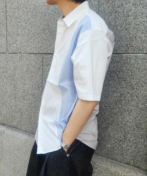 MEN'S BIGI / メンズビギ シャツ・ブラウス | 配色切替レギュラーカラー半袖シャツ | 詳細9