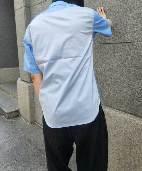 MEN'S BIGI / メンズビギ シャツ・ブラウス | 配色切替レギュラーカラー半袖シャツ | 詳細10