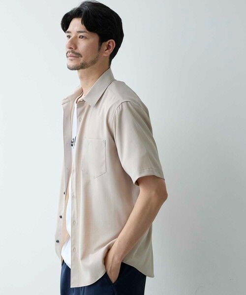 MEN'S BIGI / メンズビギ シャツ・ブラウス | ストレッチカチオン半袖シャツ | 詳細1