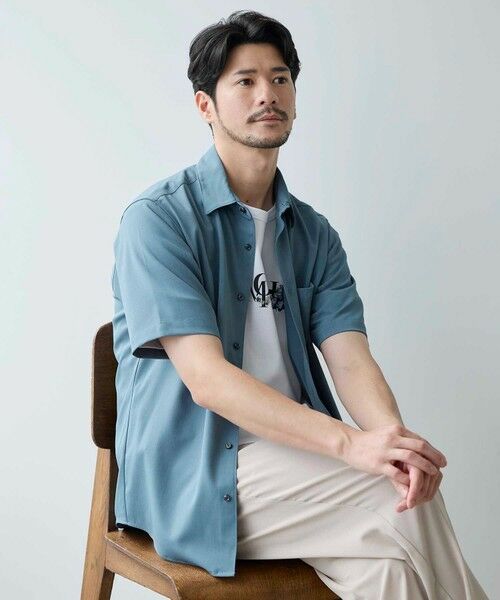 MEN'S BIGI / メンズビギ シャツ・ブラウス | ストレッチカチオン半袖シャツ | 詳細18