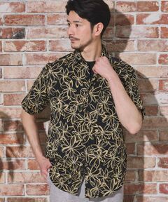MEN'S BIGI / メンズビギ シャツ・ブラウス | フラワー柄プリントレギュラーカラー半袖シャツ
