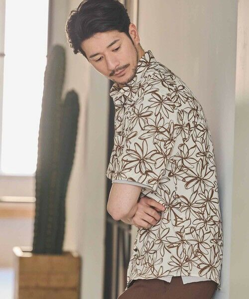 MEN'S BIGI / メンズビギ シャツ・ブラウス | フラワー柄プリントレギュラーカラー半袖シャツ | 詳細2