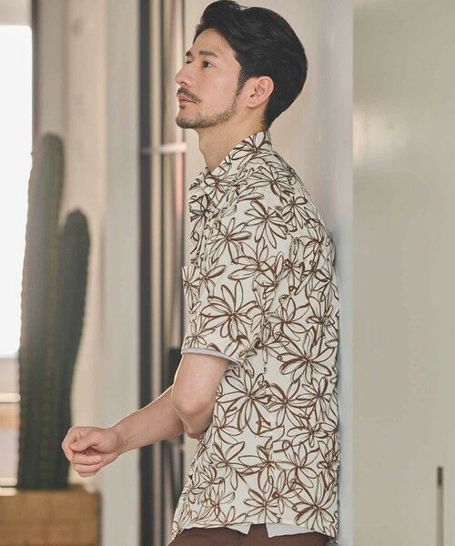 MEN'S BIGI / メンズビギ シャツ・ブラウス | フラワー柄プリントレギュラーカラー半袖シャツ | 詳細3