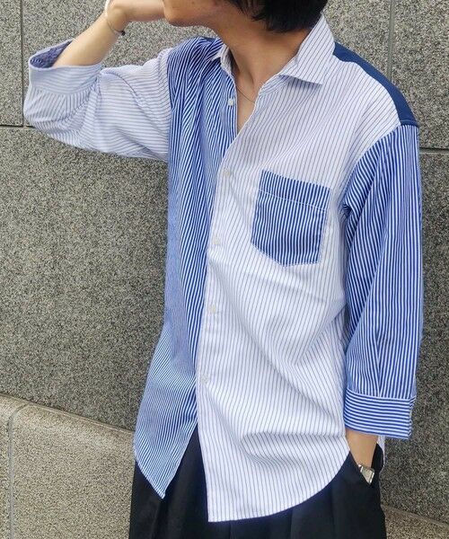 MEN'S BIGI / メンズビギ シャツ・ブラウス | クレイジーパターン七分袖シャツ（ホワイト系）