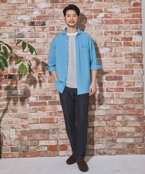 MEN'S BIGI / メンズビギ シャツ・ブラウス | リンクスジャガードグレンチェック柄7分袖 | 詳細10