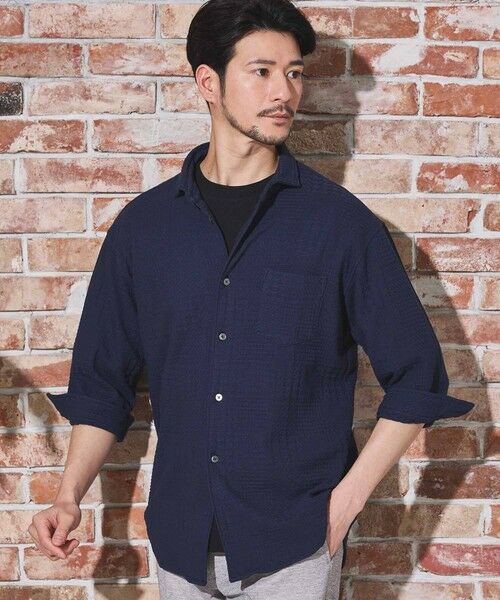 MEN'S BIGI / メンズビギ シャツ・ブラウス | リンクスジャガードグレンチェック柄7分袖 | 詳細11